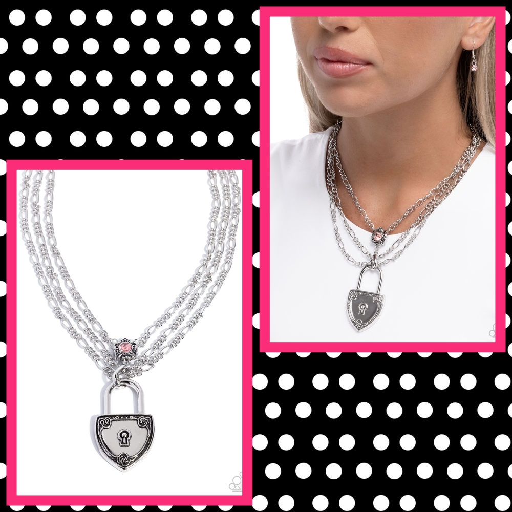 2/$10 Paparazzi LOCK Show - Pink Necklace